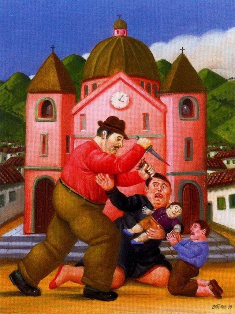 Matanzan de los inocentes Fernando Botero Peintures à l'huile